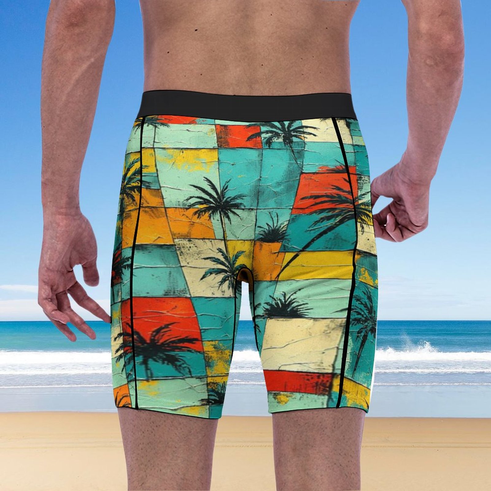 Palm Plaid Compression Shorts - Image 2