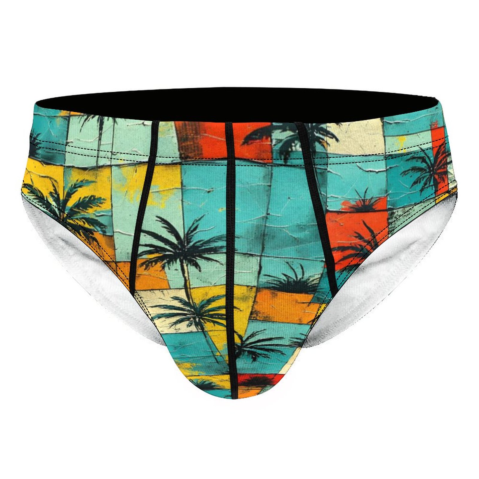 Palm Plaid Milk Silk Briefs - Image 4