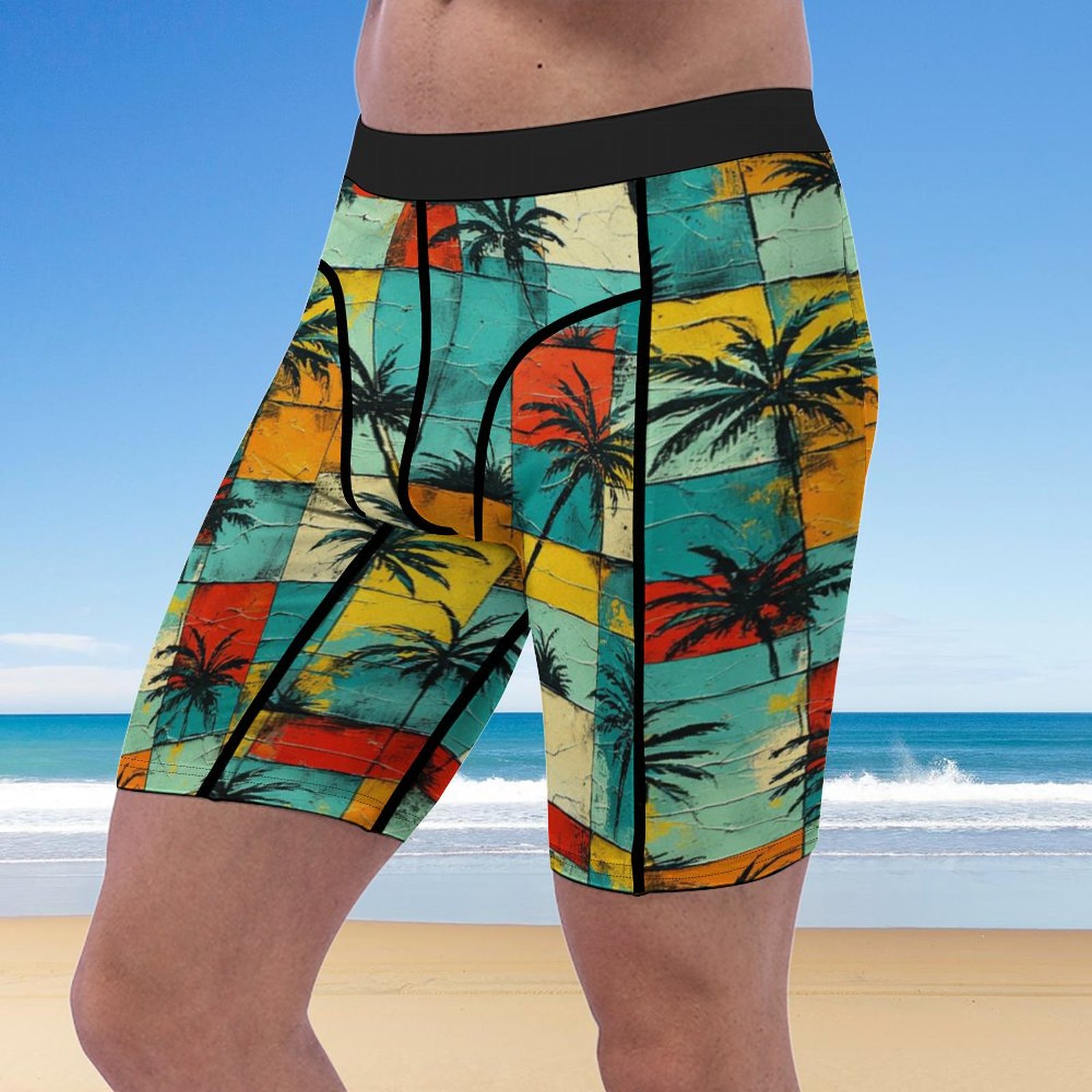 Palm Plaid Compression Shorts - Image 5