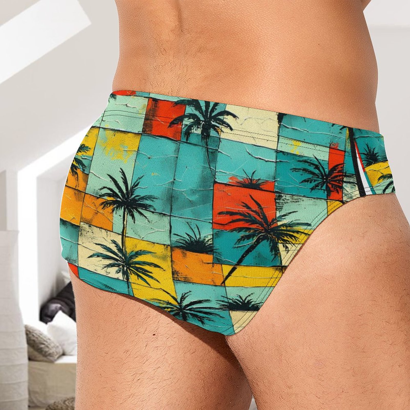 Palm Plaid Milk Silk Briefs - Image 3