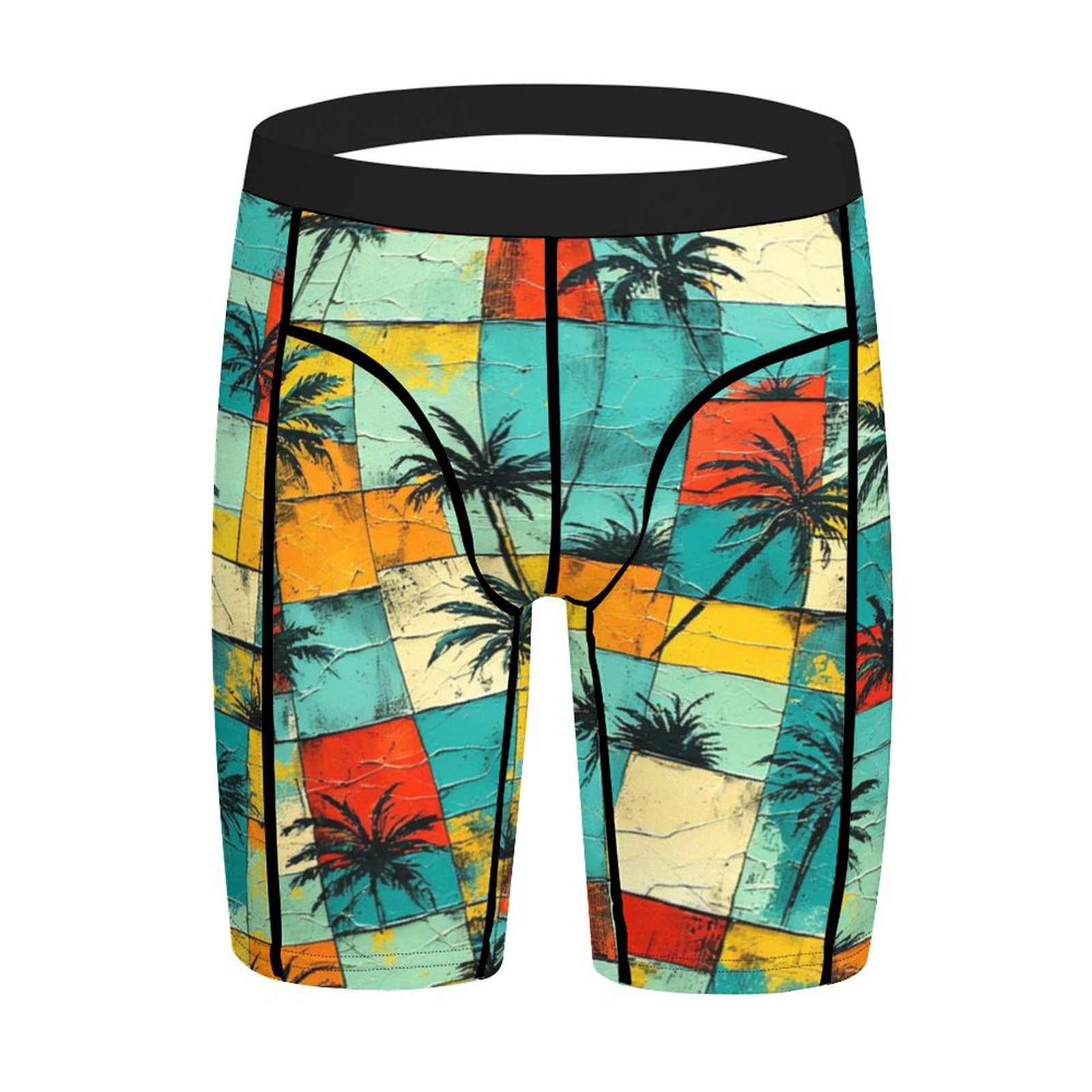Palm Plaid Compression Shorts - Image 6