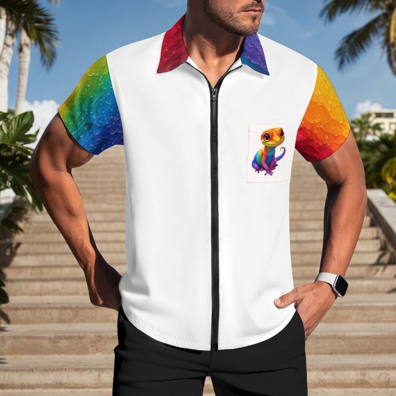 Gecko Love Zipped Polo